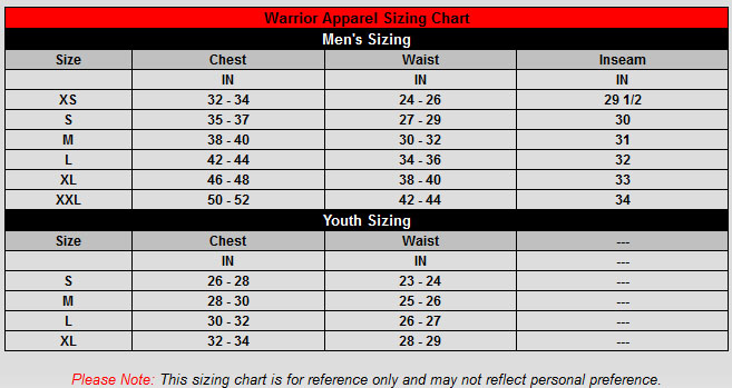 bauer jersey size chart