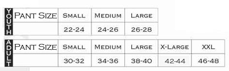 Express Pants Size Chart