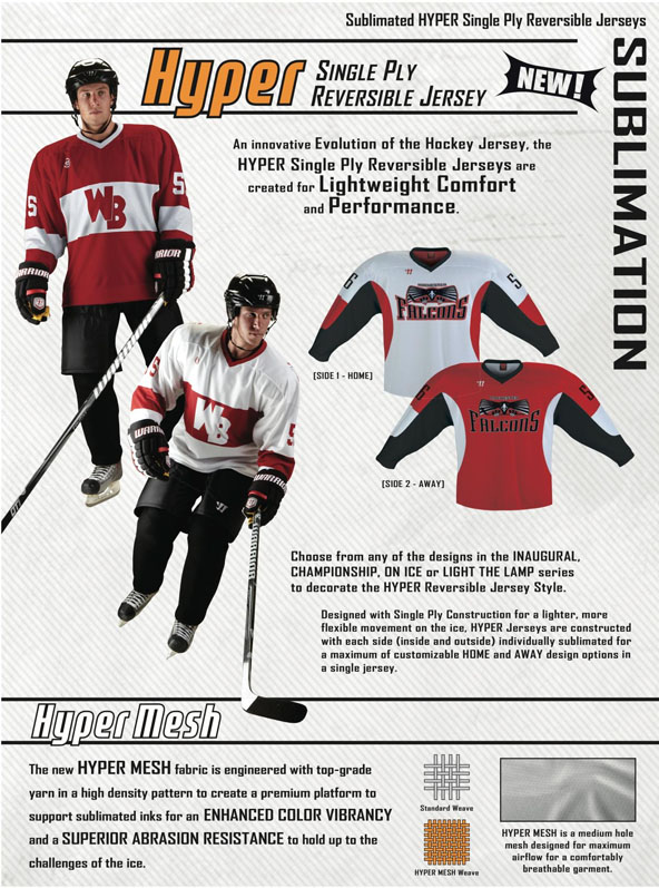 Sublimated Hockey Jersey Falcons Style