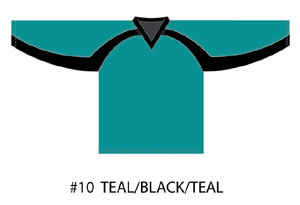 Color #10 Teal/Black/Teal